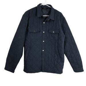 Benny Gold Jacket Button-Up Quilted Snap Blue Mens Size L